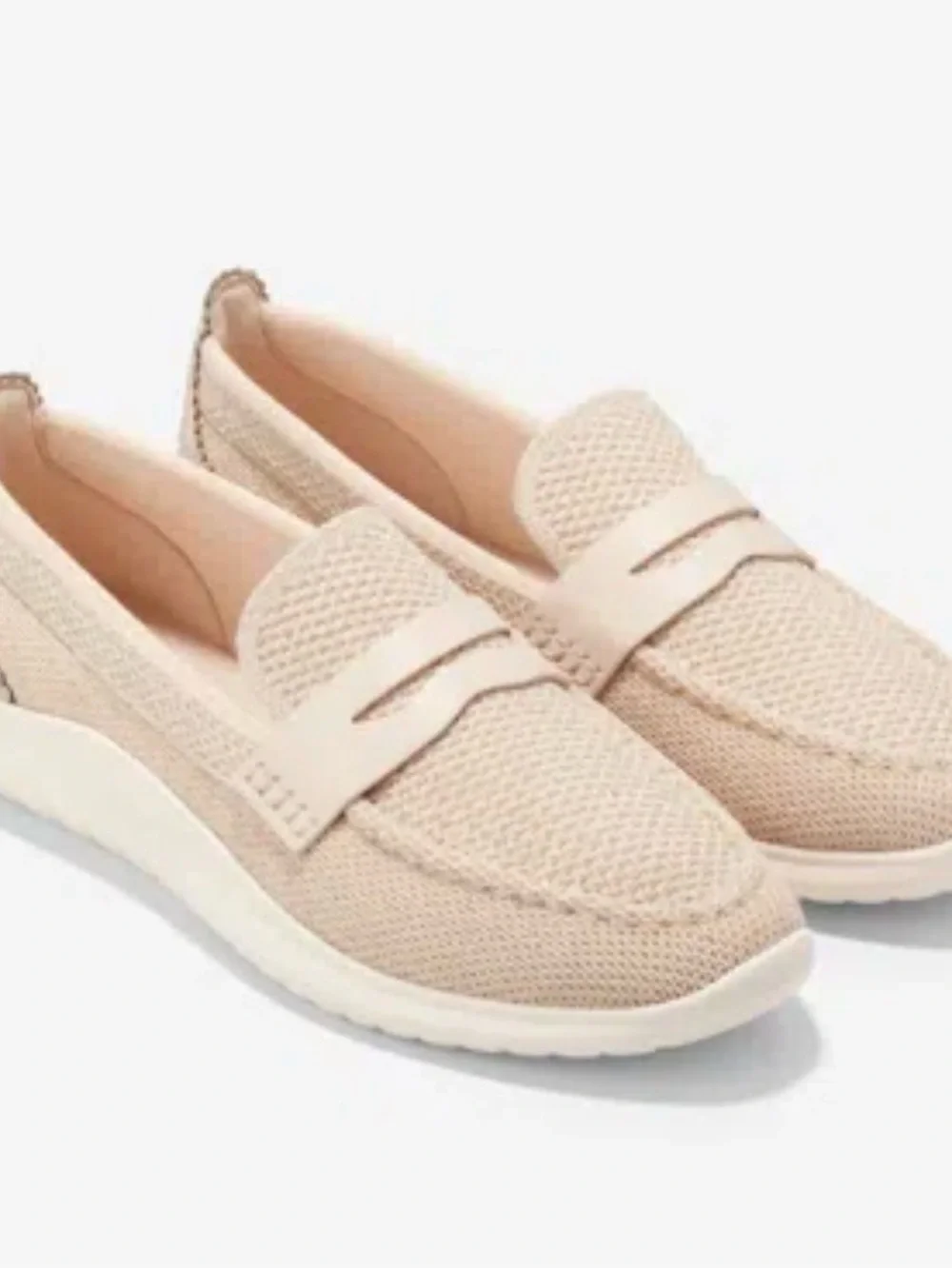 Cole Haan‎ Women's Beige Knit Slip-On Loafers